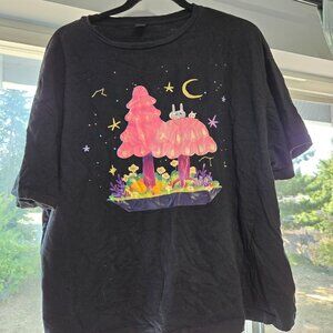 (Sold) Shein X Bunny in the Forest Graphic Short Sleeve Tee Large